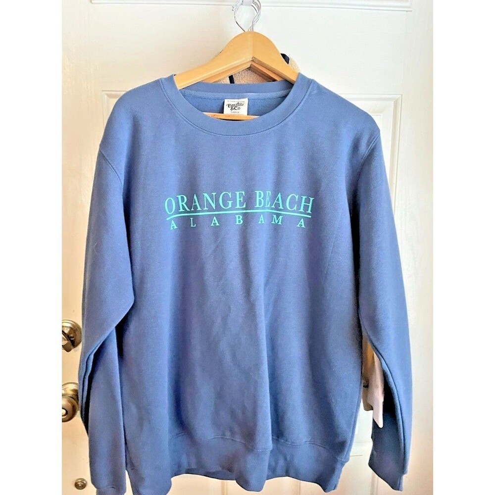Pacific & Co Soft Yellow Orange Beach Alabama Sweatshirt Mens Size L New